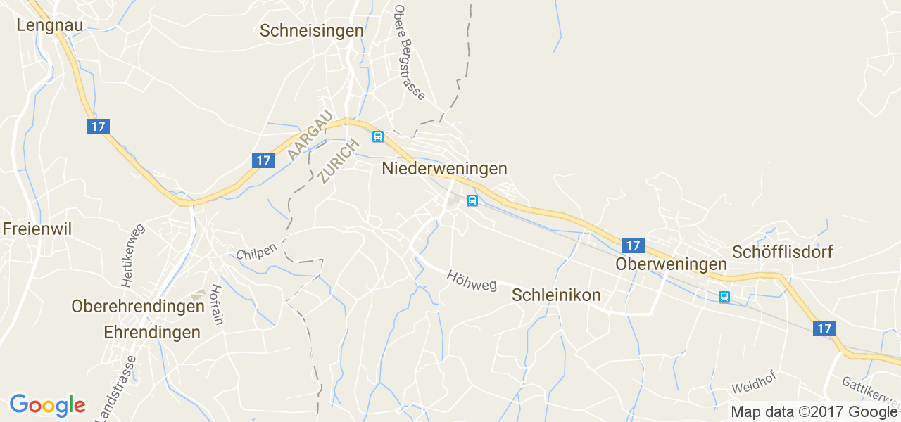 map de la ville de Niederweningen