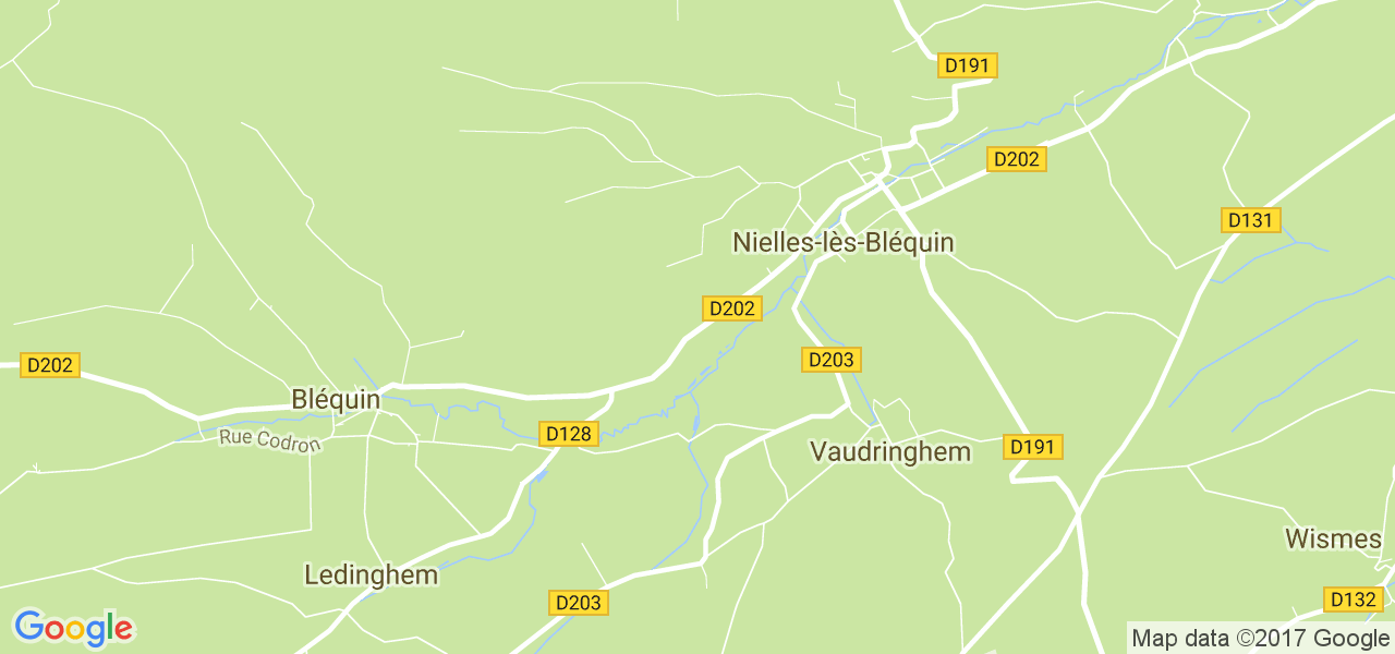 map de la ville de Nielles-lès-Bléquin