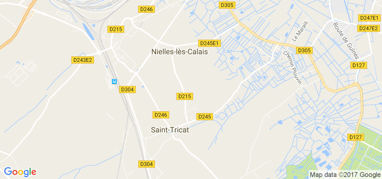 map de la ville de Nielles-lès-Calais