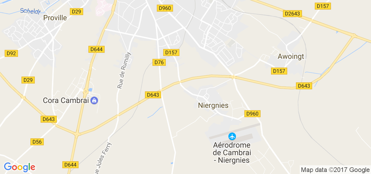 map de la ville de Niergnies