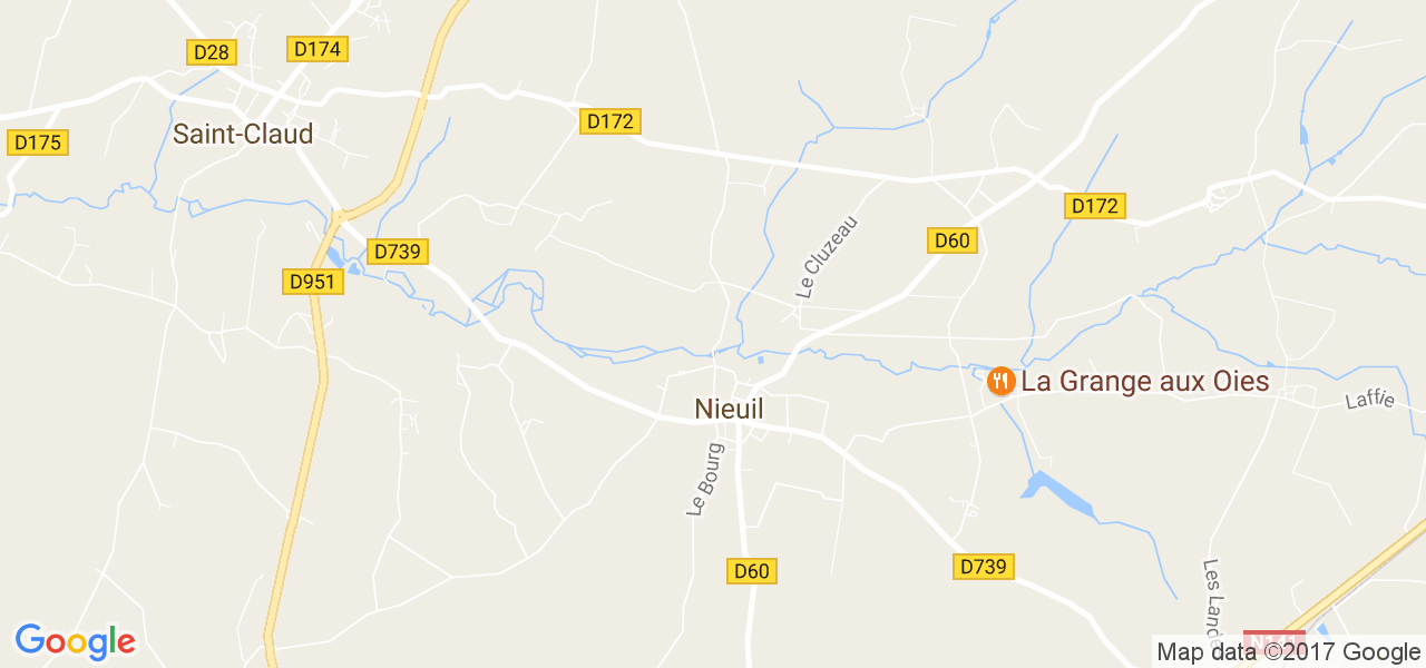 map de la ville de Nieuil