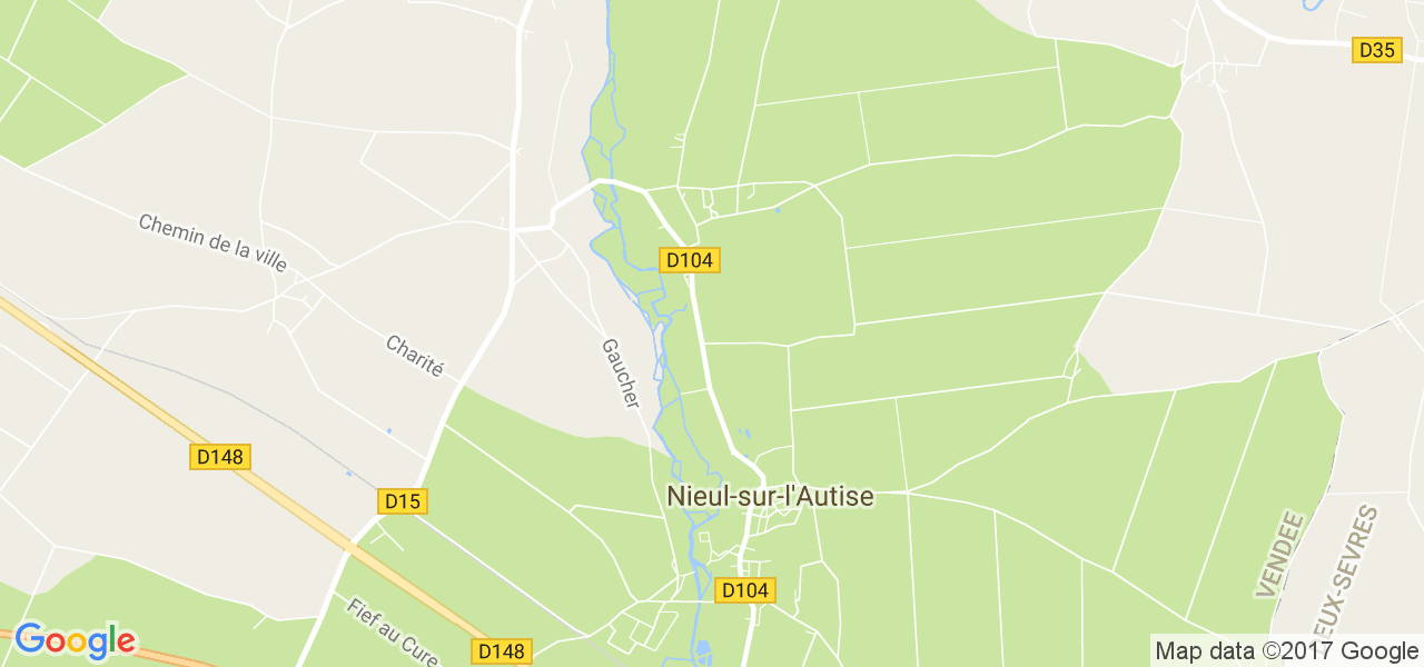 map de la ville de Nieul-sur-l'Autise