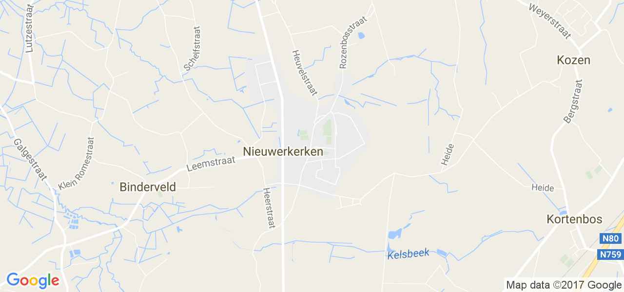 map de la ville de Nieuwerkerken