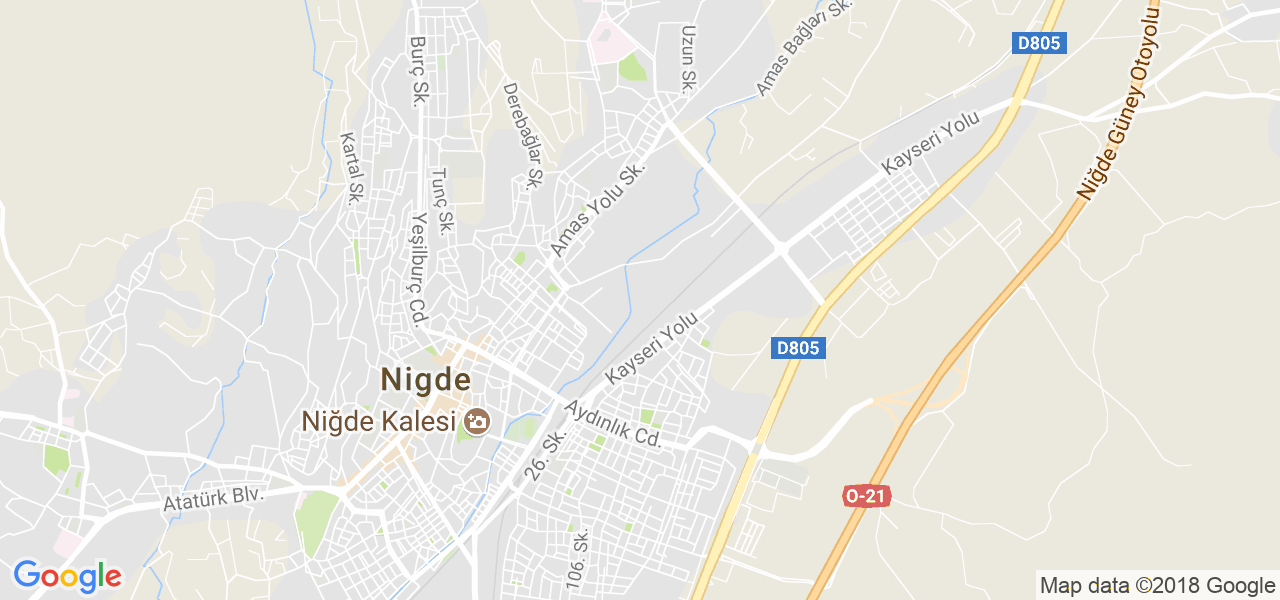 map de la ville de Nigde