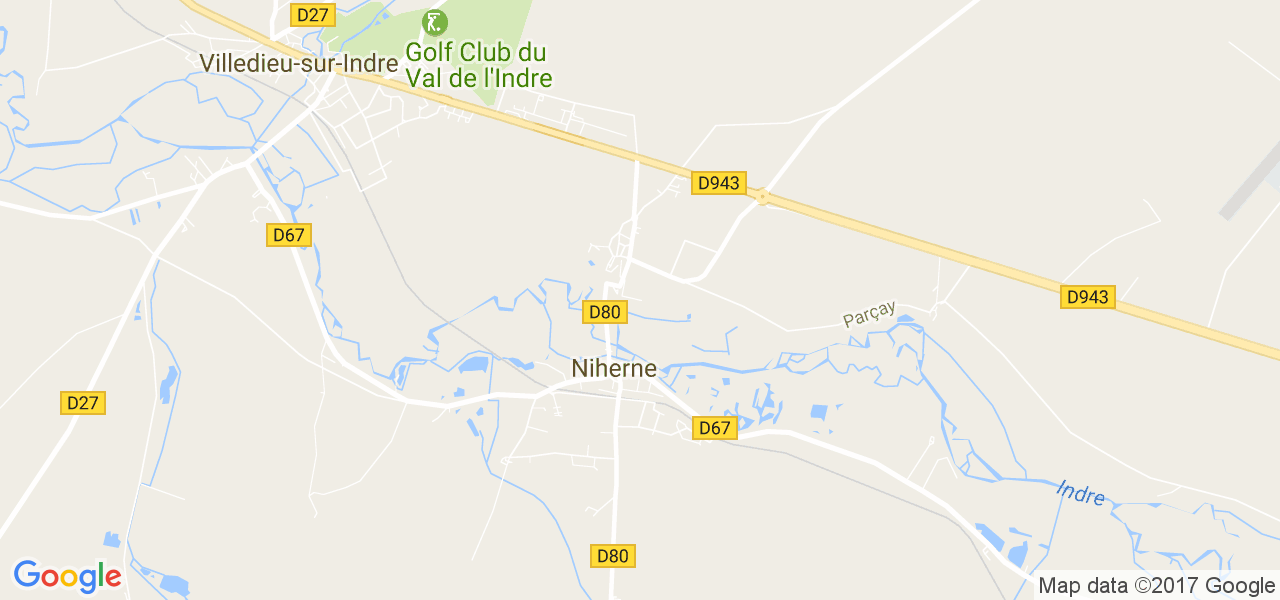 map de la ville de Niherne