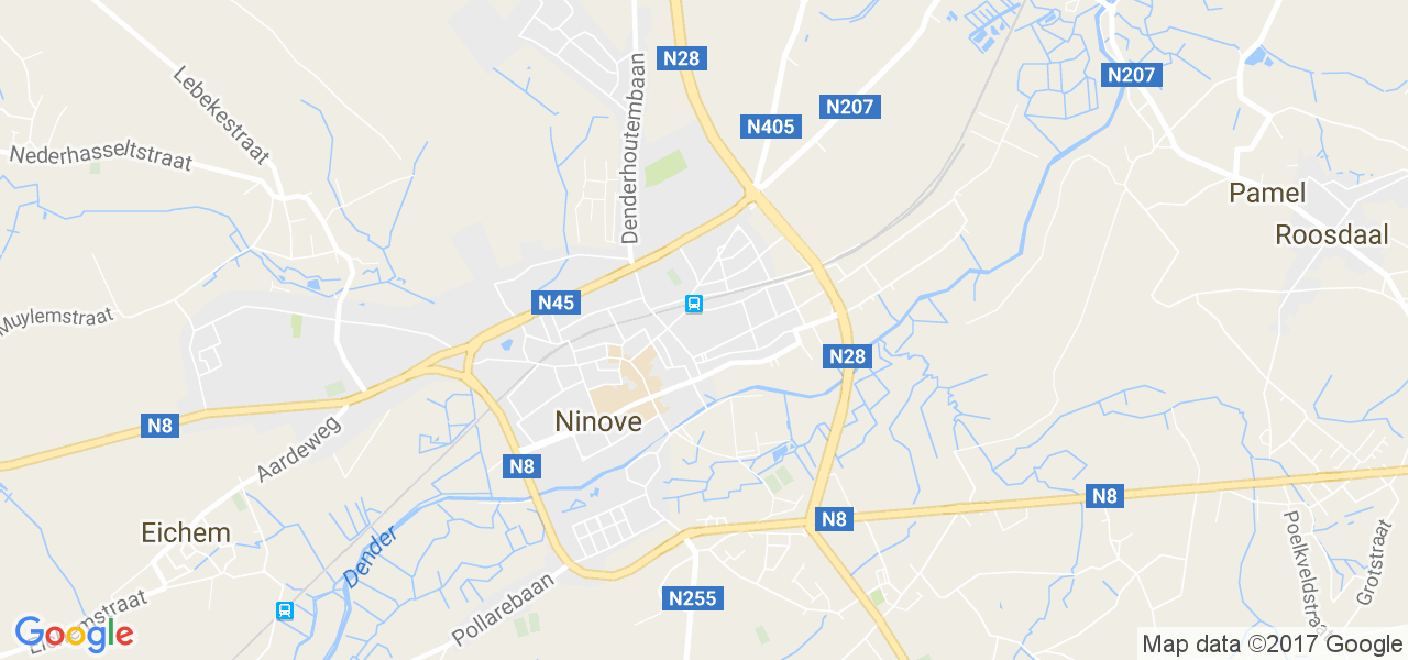 map de la ville de Ninove