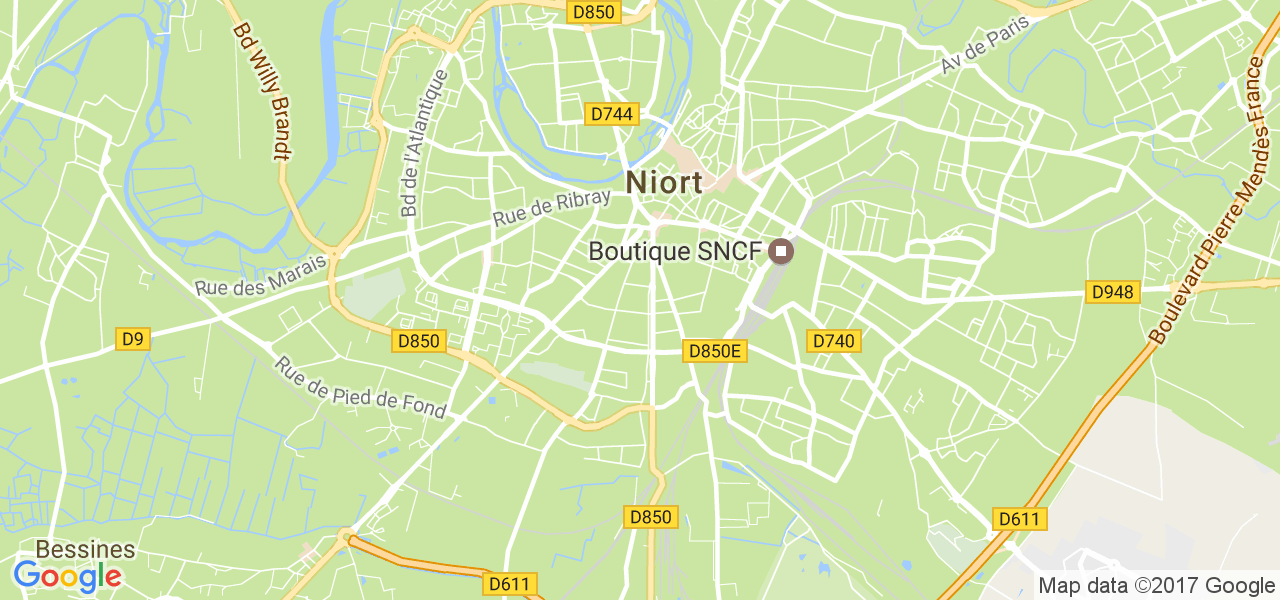 map de la ville de Niort