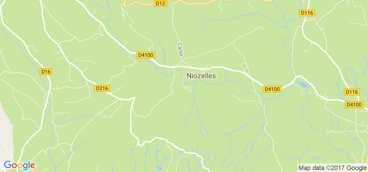 map de la ville de Niozelles