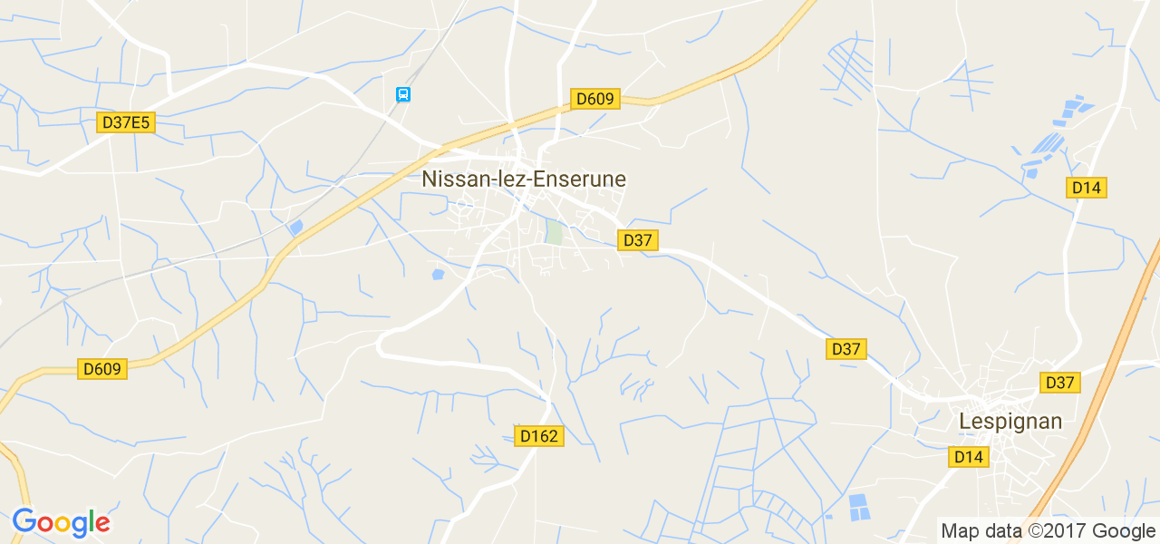 map de la ville de Nissan-lez-Enserune