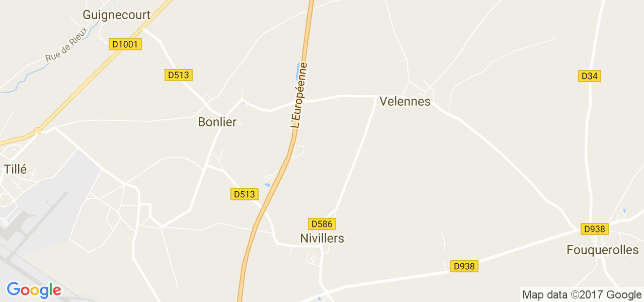 map de la ville de Nivillers