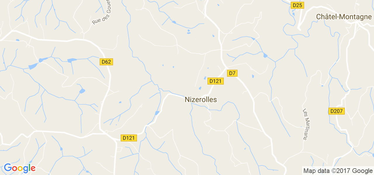 map de la ville de Nizerolles