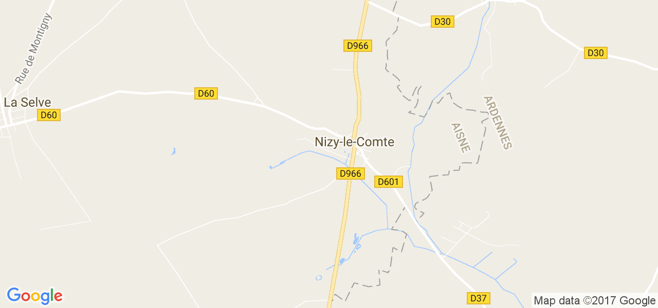 map de la ville de Nizy-le-Comte