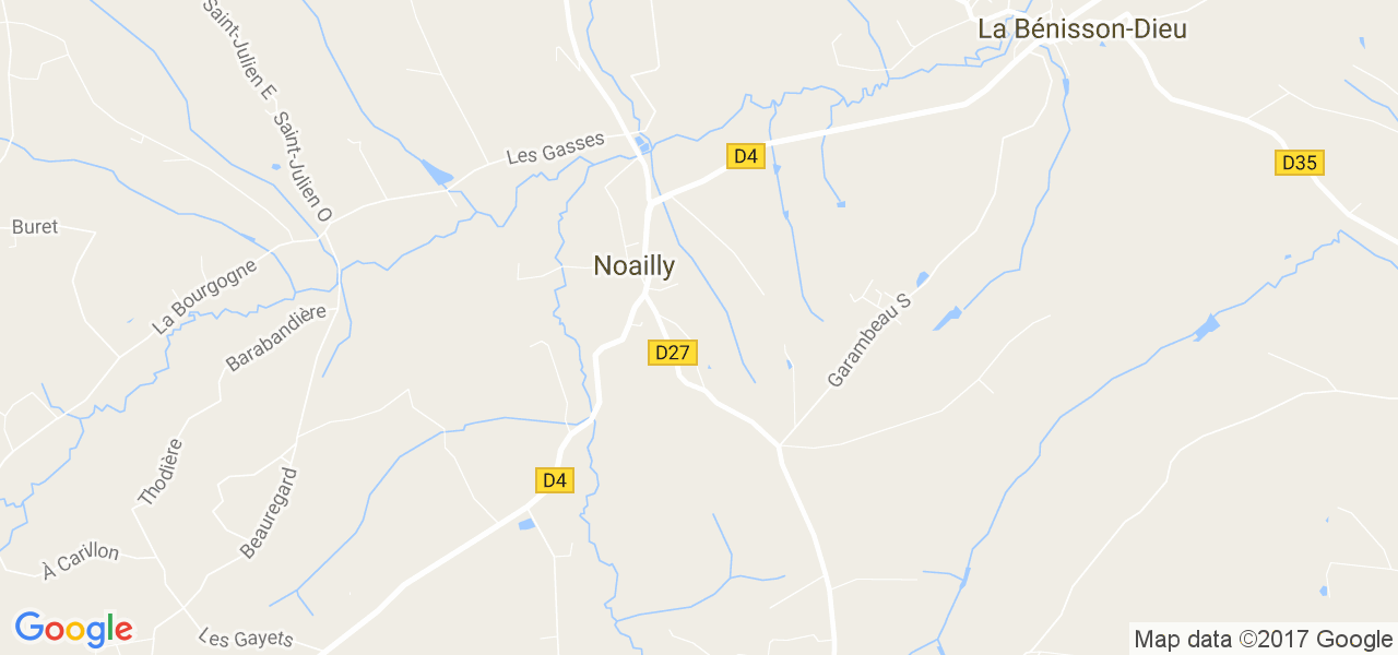 map de la ville de Noailly