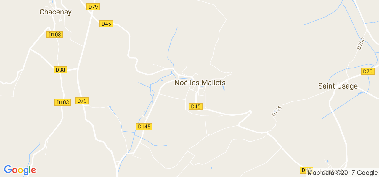 map de la ville de Noé-les-Mallets