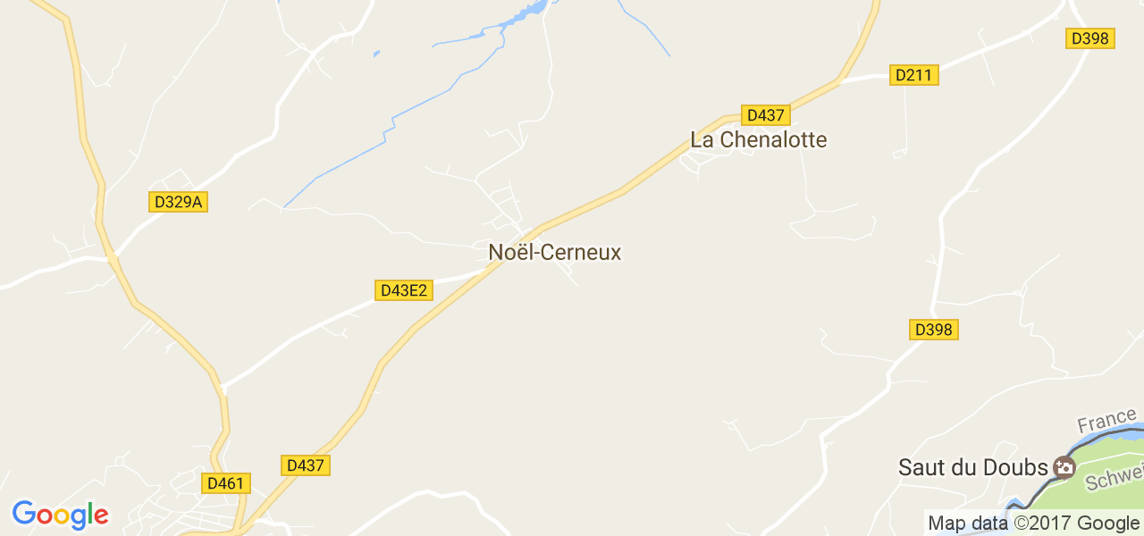 map de la ville de Noël-Cerneux