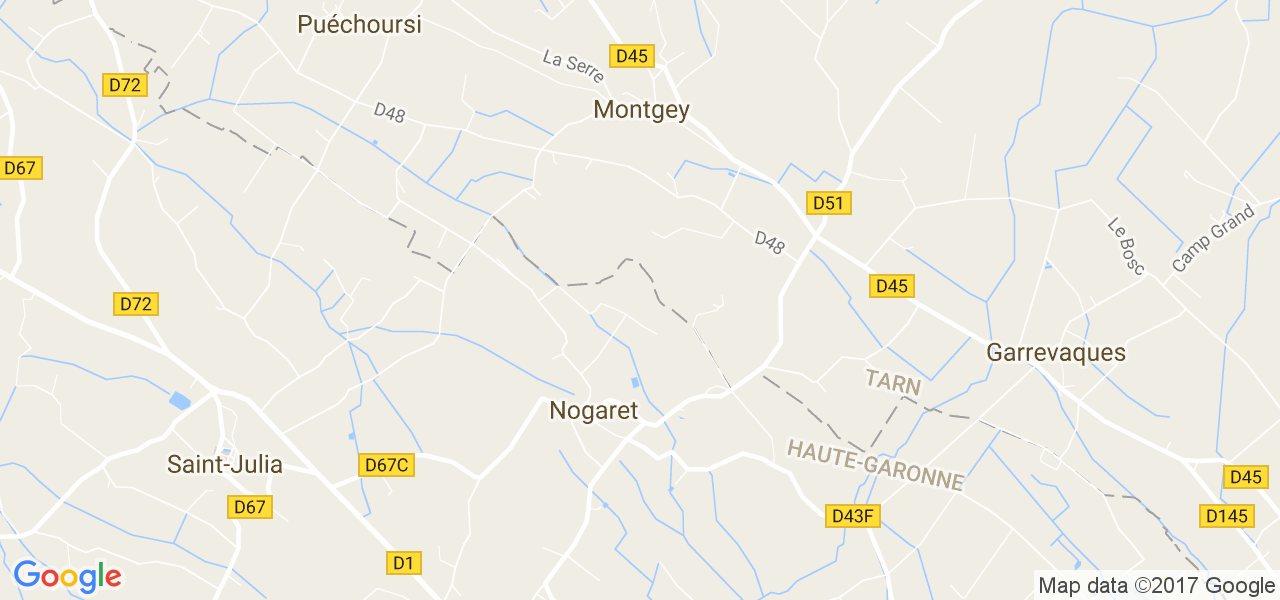 map de la ville de Nogaret