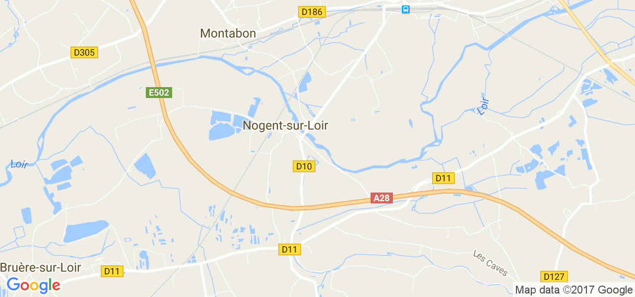 map de la ville de Nogent-sur-Loir