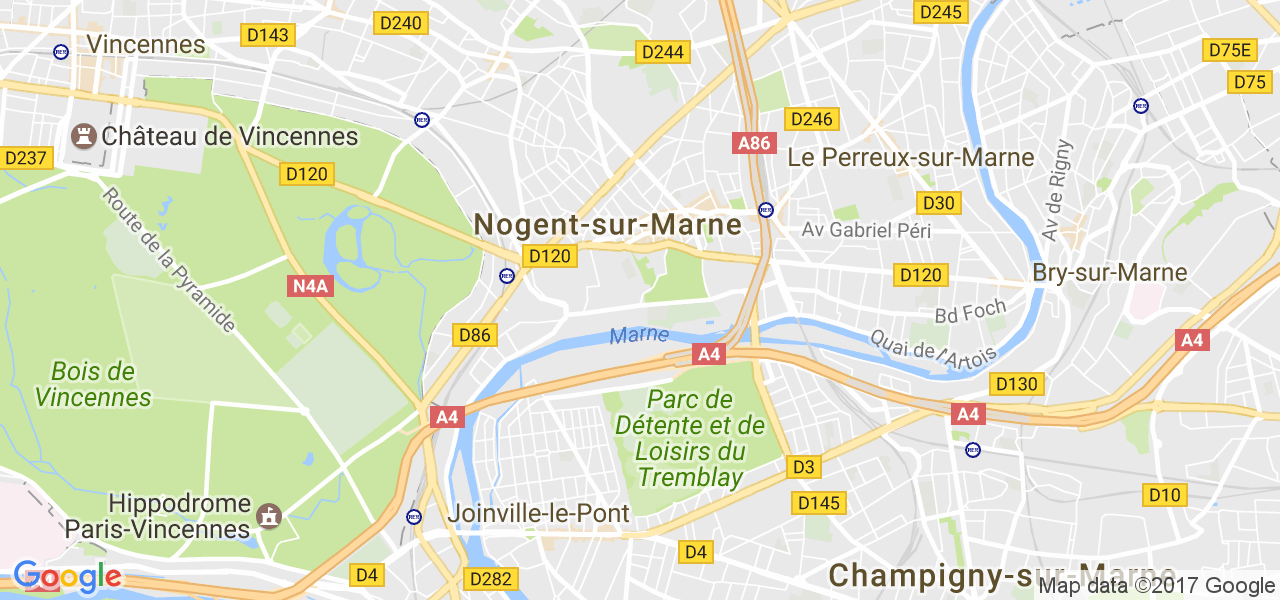 map de la ville de Nogent-sur-Marne