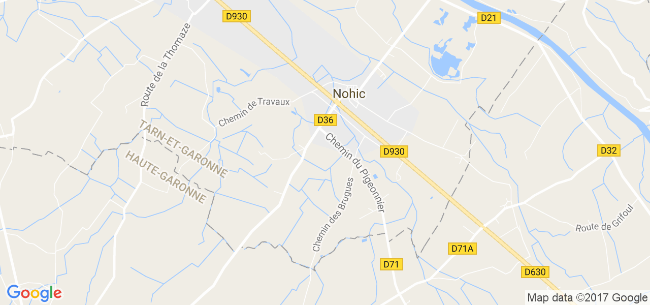 map de la ville de Nohic