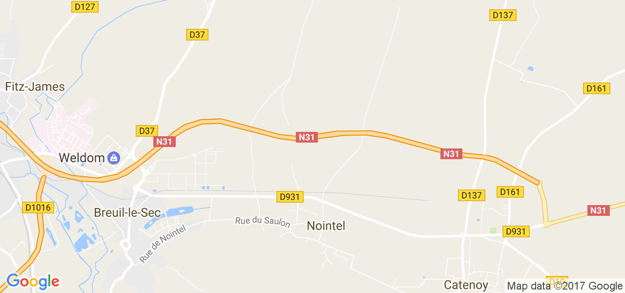 map de la ville de Nointel