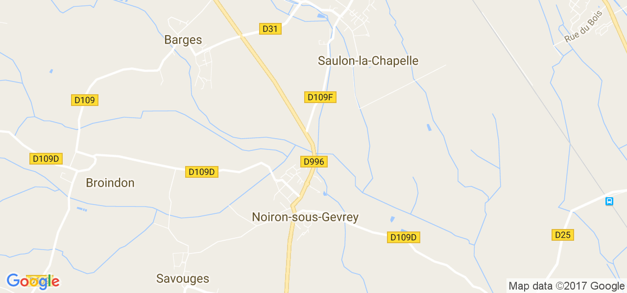 map de la ville de Noiron-sous-Gevrey