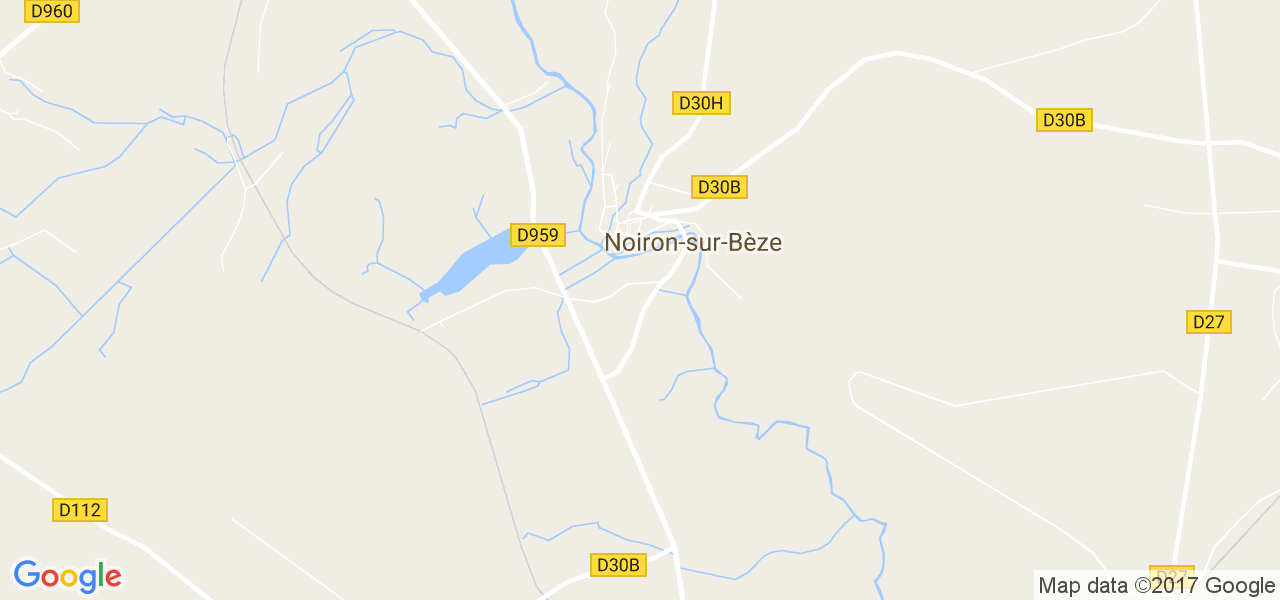 map de la ville de Noiron-sur-Bèze