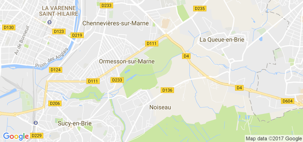 map de la ville de Noiseau