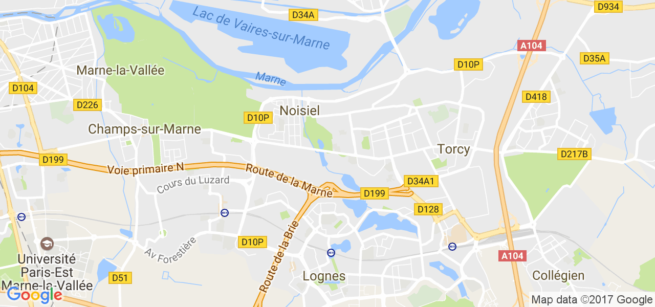 map de la ville de Noisiel