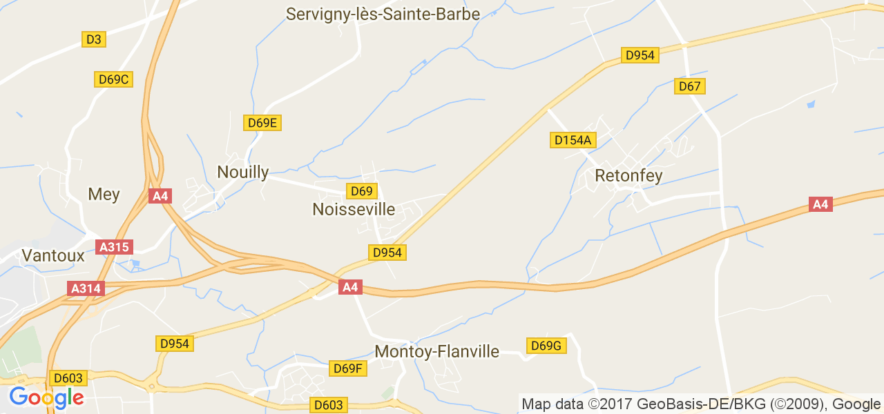 map de la ville de Noisseville