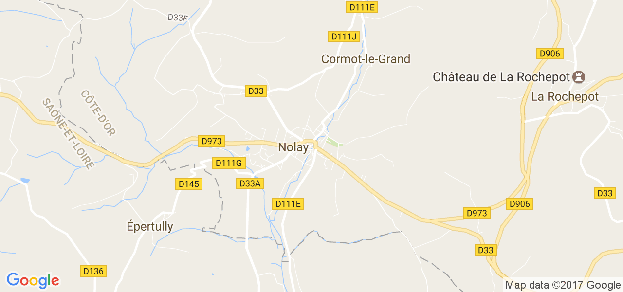 map de la ville de Nolay