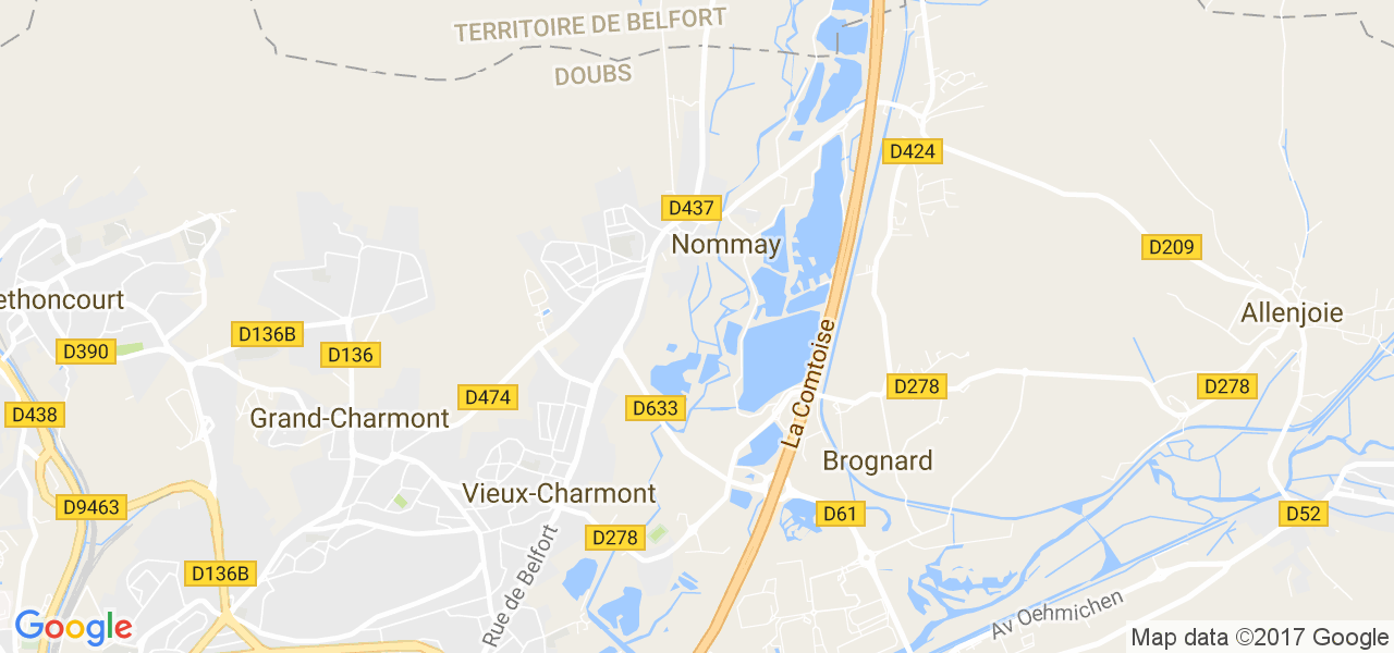 map de la ville de Nommay