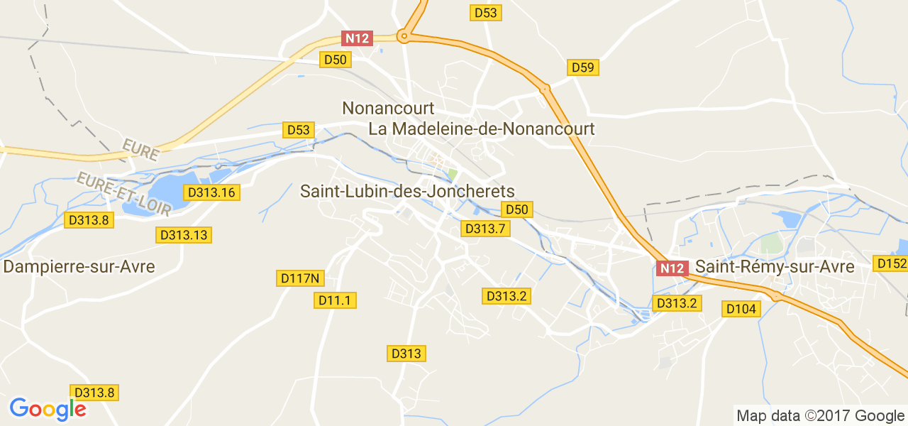 map de la ville de Nonancourt