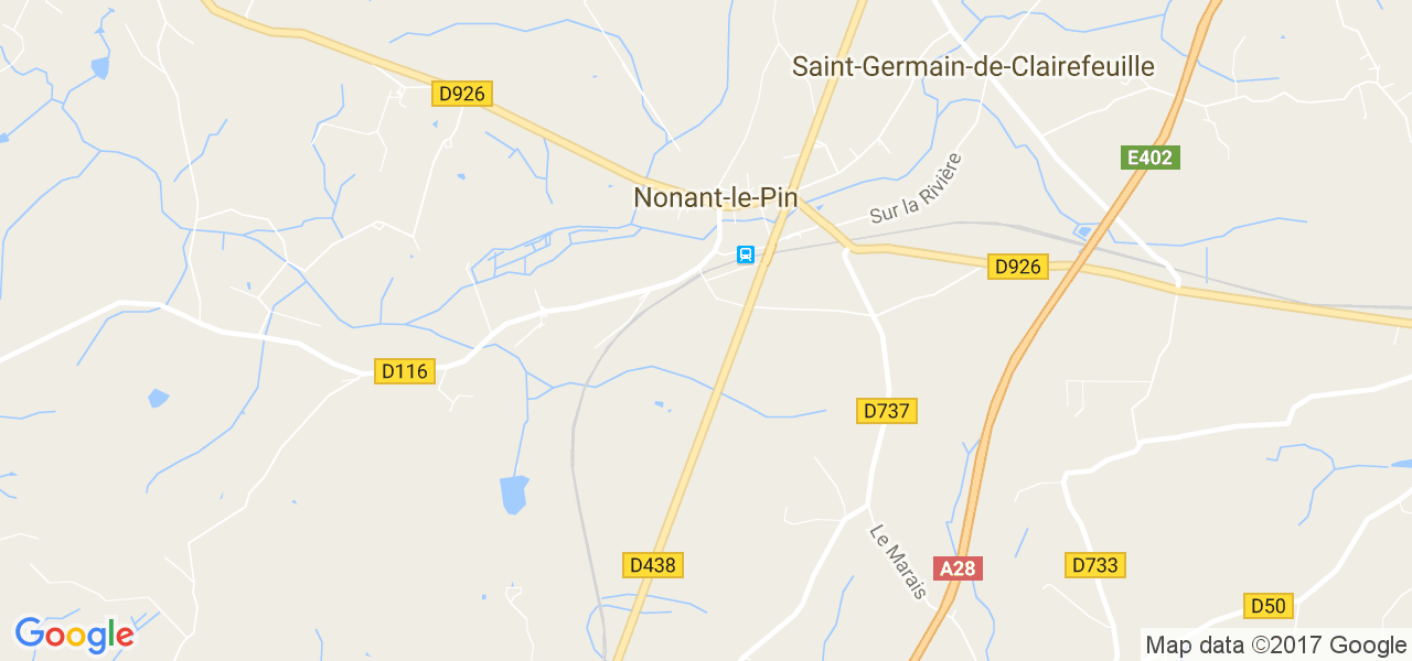 map de la ville de Nonant-le-Pin