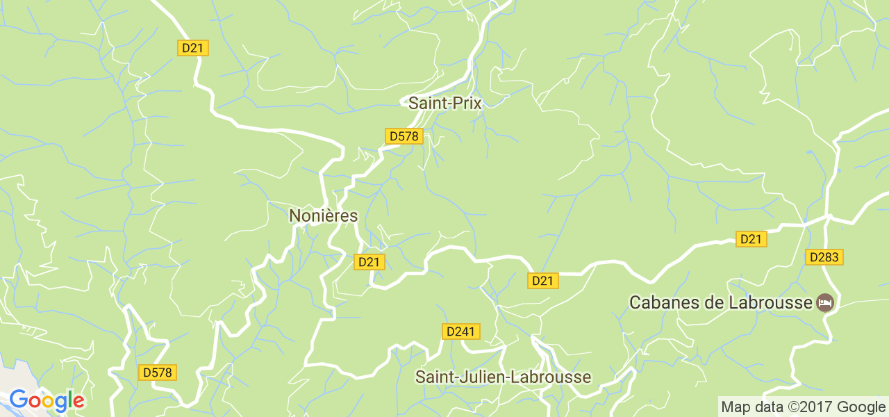 map de la ville de Nonières