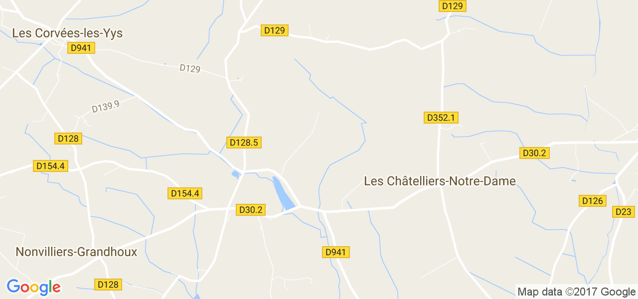 map de la ville de Nonvilliers-Grandhoux