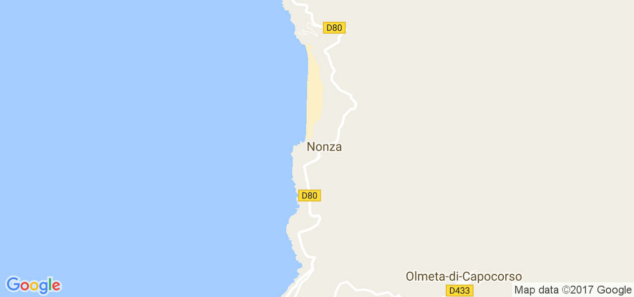 map de la ville de Nonza