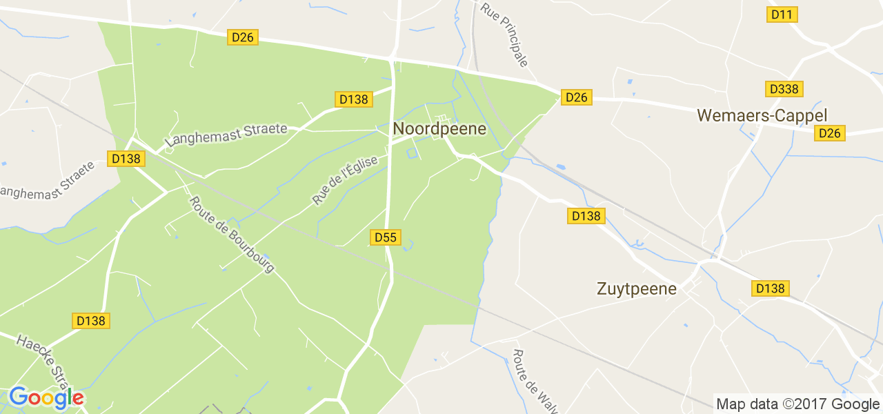 map de la ville de Noordpeene