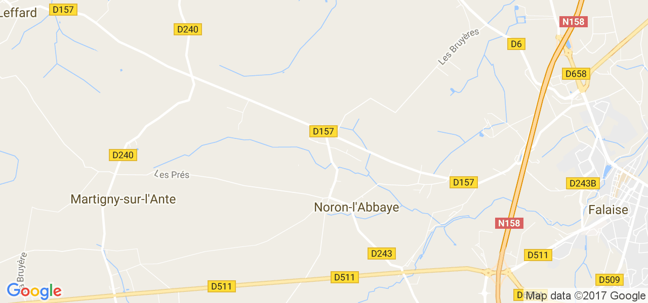 map de la ville de Noron-l'Abbaye