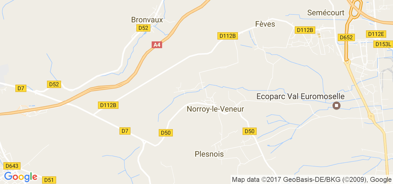 map de la ville de Norroy-le-Veneur