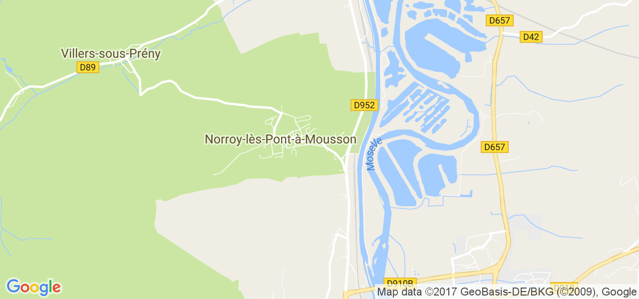 map de la ville de Norroy-lès-Pont-à-Mousson