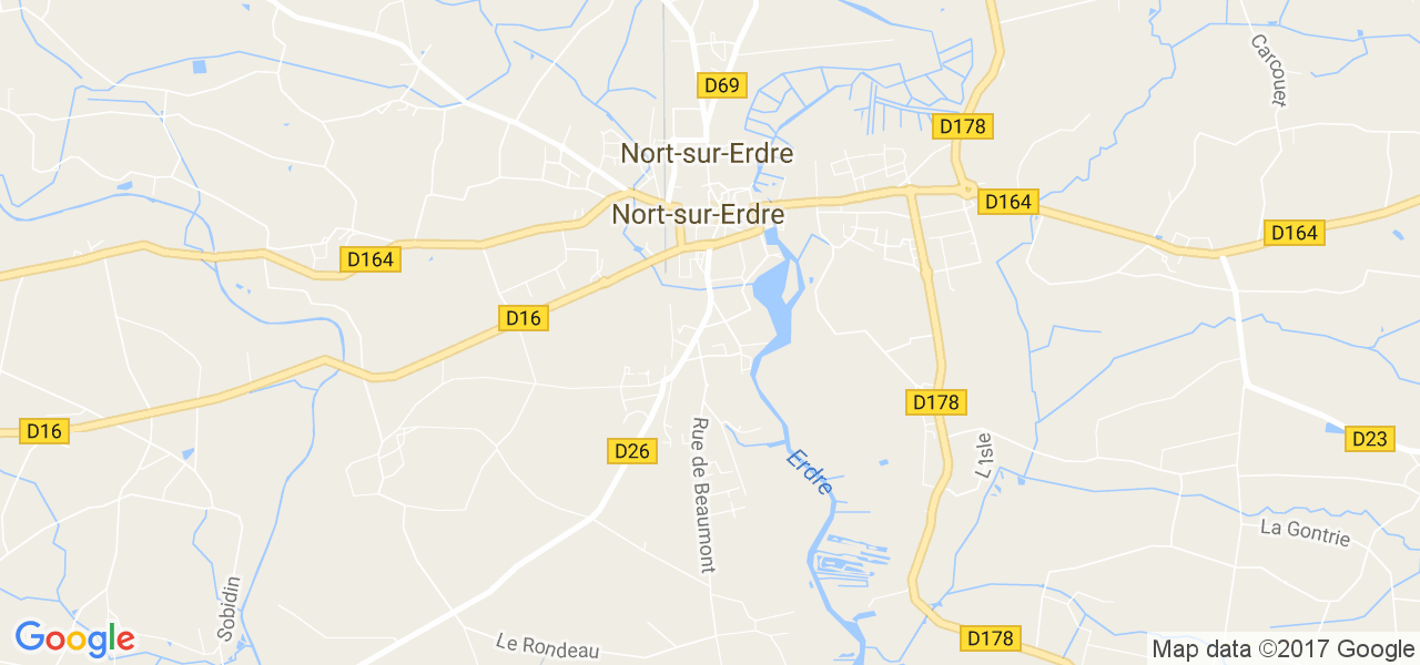 map de la ville de Nort-sur-Erdre