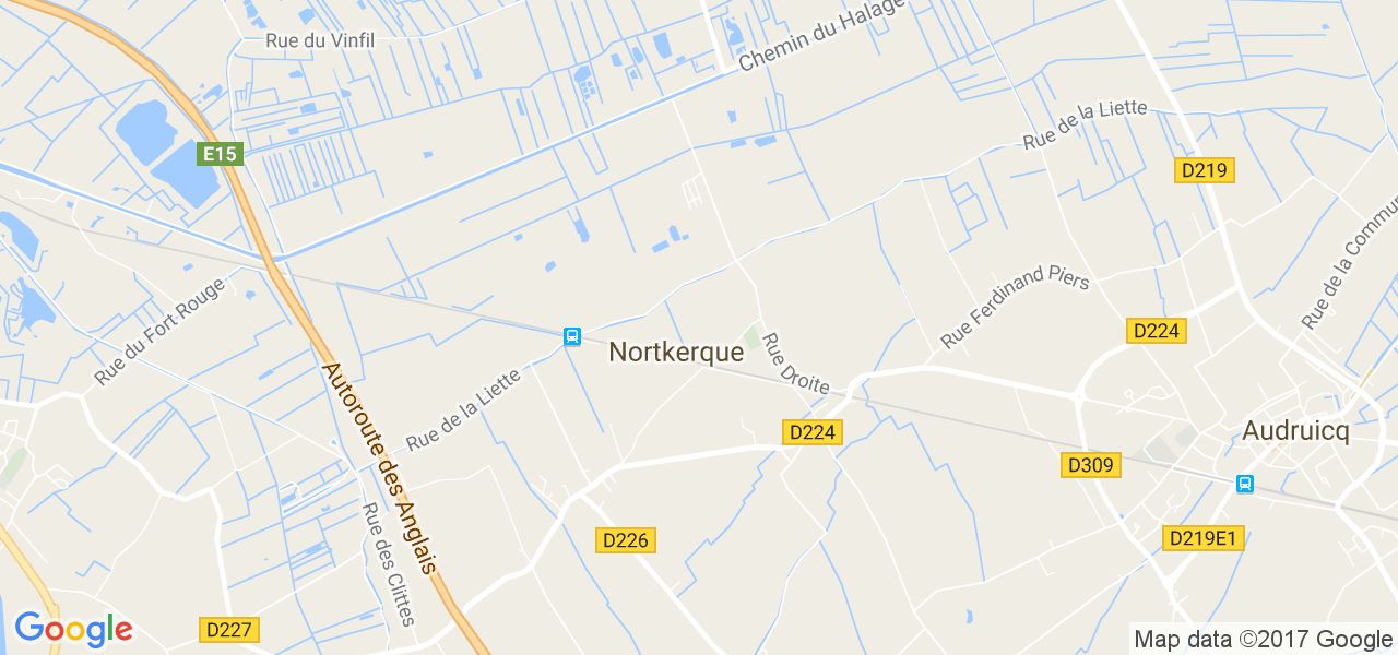 map de la ville de Nortkerque