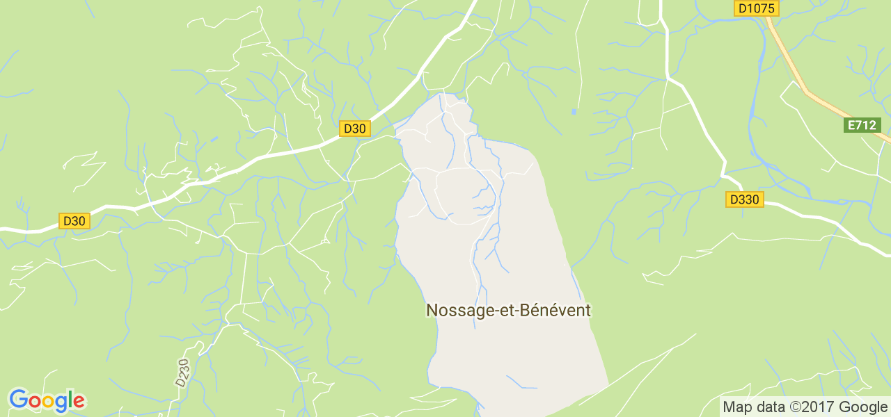 map de la ville de Nossage-et-Bénévent