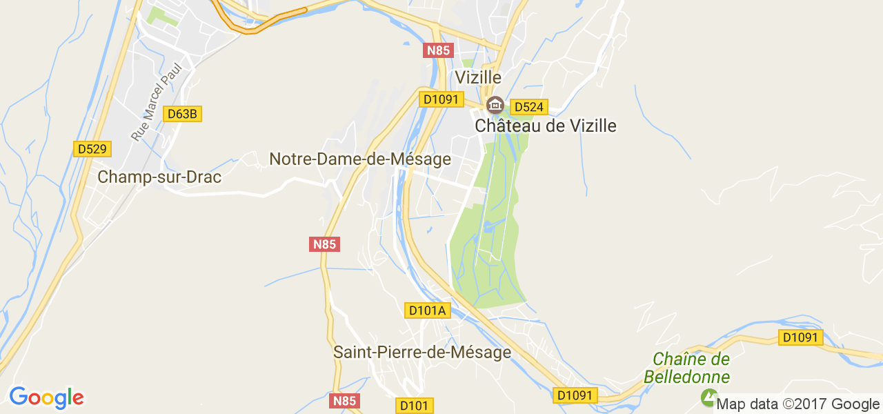 map de la ville de Notre-Dame-de-Mésage