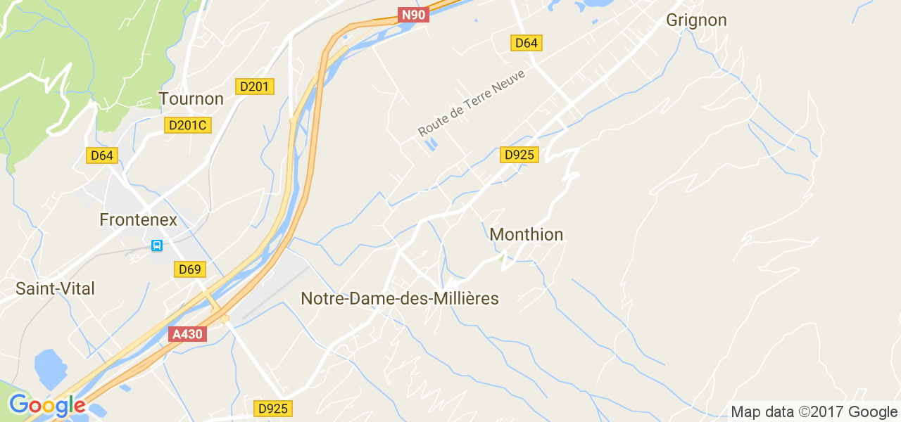 map de la ville de Notre-Dame-des-Millières