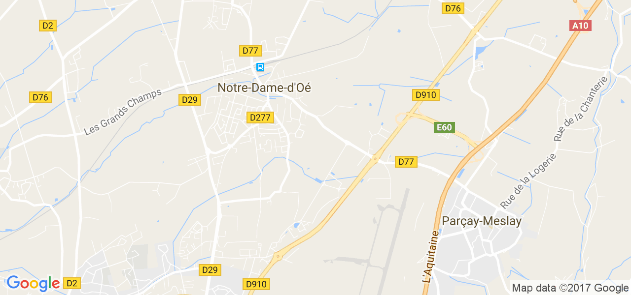 map de la ville de Notre-Dame-d'Oé