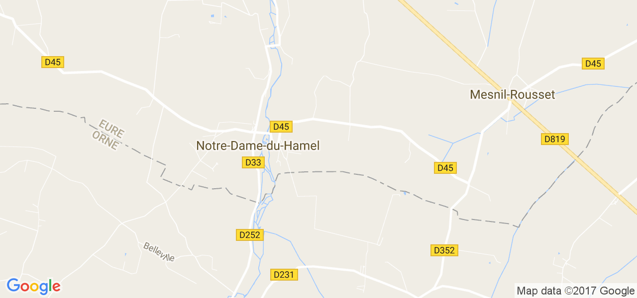 map de la ville de Notre-Dame-du-Hamel