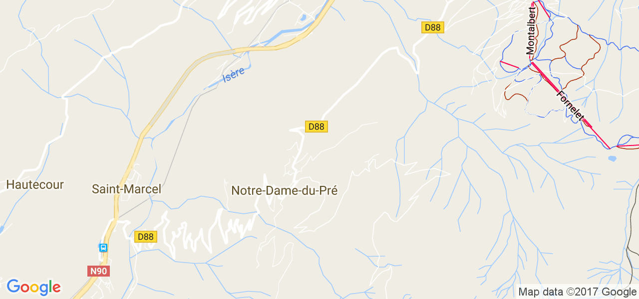 map de la ville de Notre-Dame-du-Pré