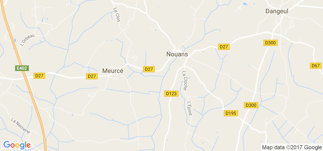 map de la ville de Nouans