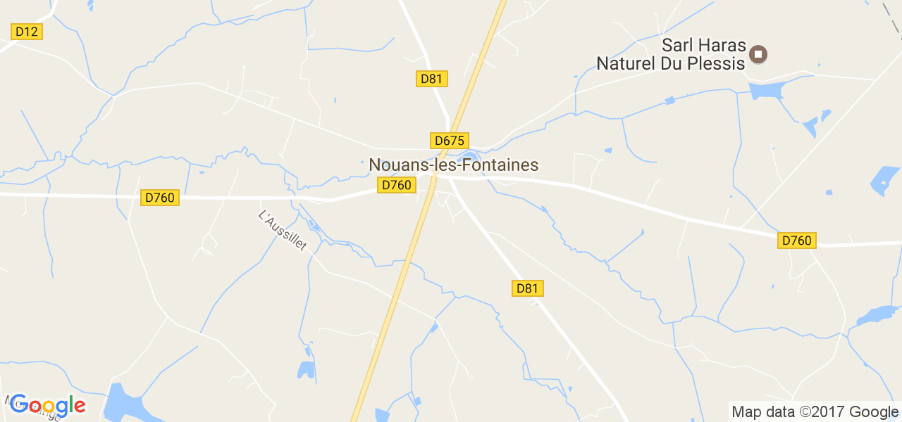 map de la ville de Nouans-les-Fontaines